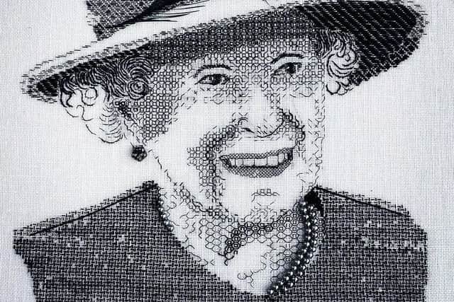 A royal tribute from The Knitting & Stitching Show, which opens at Harrogate Convention Centre - Royal School of Needlework Tutor, Angela Bishop.