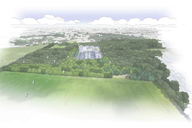 Lengthy saga of oppositions and revisions - An artist's impression of Harrogate Spring Water's 2023 plans for a larger bottling plant on Harlow Hill. (Picture contributed)