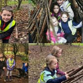 Children from Glasshouses and St Cuthbert's Primary Schools used creative thinking and problem solving skills den building at Nell Bank Outdoor Education Centre, in the Yorkshire Dales.