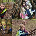 Children from Glasshouses and St Cuthbert's Primary Schools used creative thinking and problem solving skills den building at Nell Bank Outdoor Education Centre, in the Yorkshire Dales.