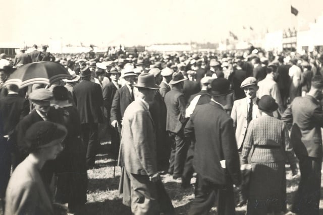 Visitors enjoying a day out at the Great Yorkshire Show in 1937
