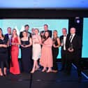 Winners on stage at the Harrogate Advertiser Excellence in Business Awards 2023