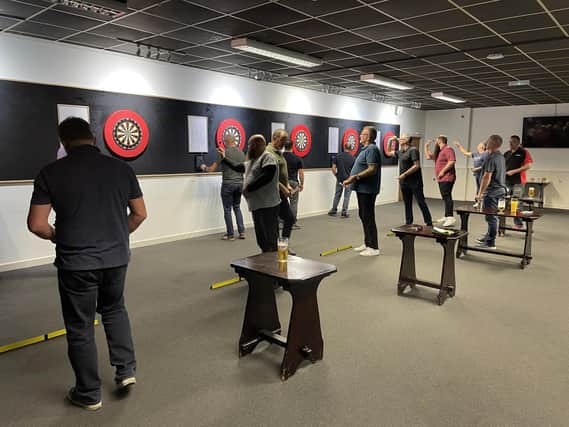 Action from the Manhattan Darts League. Picture: Submitted