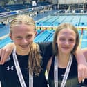 Amelia Wright, Lily Stansfield and Lois Child impressed for Harrogate District Swimming Club at the Yorkshire Short Course Championships. Pictures: Submitted