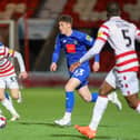 Matty Foulds in action for Harrogate Town against Doncaster Rovers. Picture: Matt Kirkham