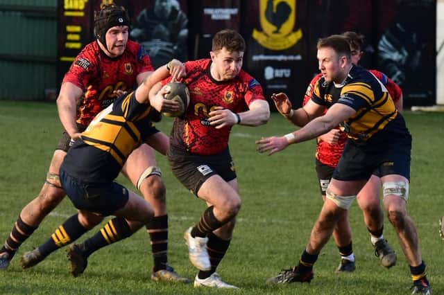 Sam Rowntree makes a break for the try-line during Harrogate Pythons RUFC's comfortable home win over Bridlington. Pictures: Submitted