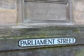 New sign installed - A key feature on one of Harrogate’s most important Victorian streets, Harrogate Advertiser reader Bernard Higgins noticed how “tired” the old street sign on Parliament Street had become over the years. (Picture contributed)
