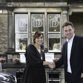 Outside the new David Duggleby auction office in Harrogate - Talented gemmologist Melanie Saleem and Duggleby Managing Director Will Duggleby. (Picture contributed)