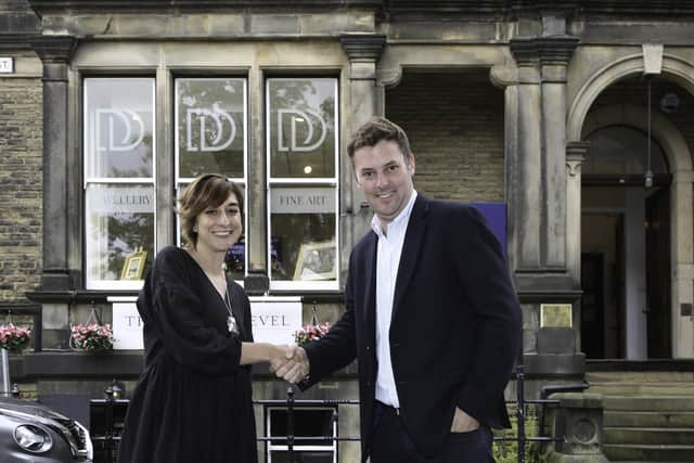 Outside the new David Duggleby auction office in Harrogate - Talented gemmologist Melanie Saleem and Duggleby Managing Director Will Duggleby. (Picture contributed)