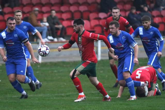 Harrogate Railway were held to a 1-1 home draw by Louth Town on Saturday afternoon. Picture: Craig Dinsdale