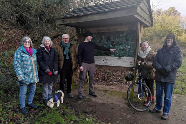 Campaigners for a Knaresborough Forest Park point to the location of the land on the map of the Nidd Gorge.