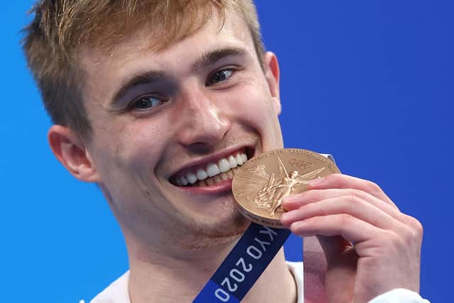 Bronze medalist Jack Laugher of Team Great Britain following the Men's 3m Springboard final at the 2020 Olympic Games. Picture: Clive Rose/Getty Images