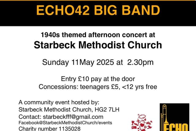 Echo42 Big Band will perform an afternoon on set at Starbeck Methodist  Church Sunday May 11 2.30pm