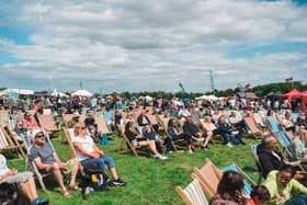 Attendees soak up the sun on The Stray. (Pic credit: Stephen Midgely Breakpoint Media / Harrogate Food and Drink Festival)