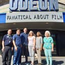 Kevin Langford, Manager Harrogate Odeon, filmmakers David Bunting and James McKay, Jemima Parker, chair of Zero Carbon Harrogate, Sunita Soundur, Climate Action Coordinator of Zero Carbon Harrogate, and Coun Paula Stott of Harrogate Film Society. (Picture Graham Chalmers)