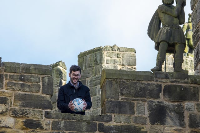 Lord Max Percy started the Alnwick Shrove Tuesday football match by throwing the ball from the barbican at Alnwick Castle.