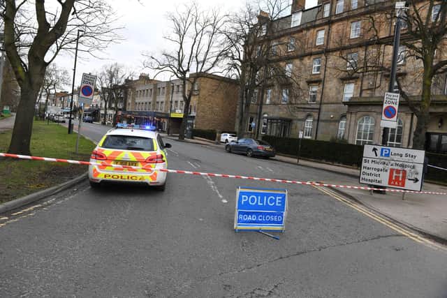 The emergency services have been at Victoria Avenue in Harrogate after reports of a ‘suspicious vehicle’