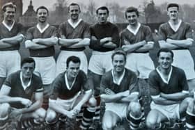 Harrogate Town's 1957-58 side including the late John Walker, front row middle, when he was captain of the side.