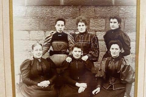 Vintage photo - Servants at Grove House in Harrogate in 1895, including Annie Baxter who is pictured bottom right when she was a junior housemaid before she married Mayor Samson Fox four years later. (Picture contributed)