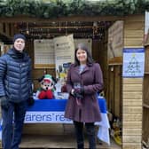 Jenny Cornish, Head of Communications and Engagement at Carers’ Resource, and Daniel Willers, Communications Officer at the charity, pictured at Harrogate Christmas Fayre.