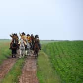 Civil War re-enactors commemorating the Battle of Marston Moor in 2021