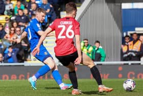 Matty Daly fires Harrogate Town into an eighth-minute lead against AFC Wimbledon. Pictures: Matt Kirkham