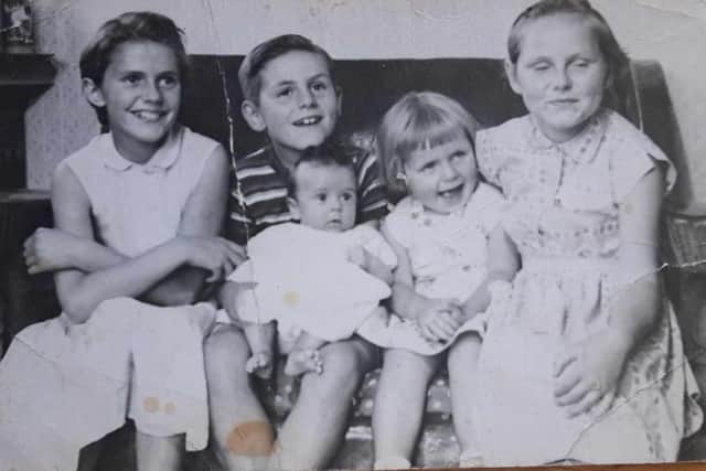 Marie Cluderay, second from right, and her siblings who grew up in Pateley Bridge during the time of the Nidd Valley Railway.