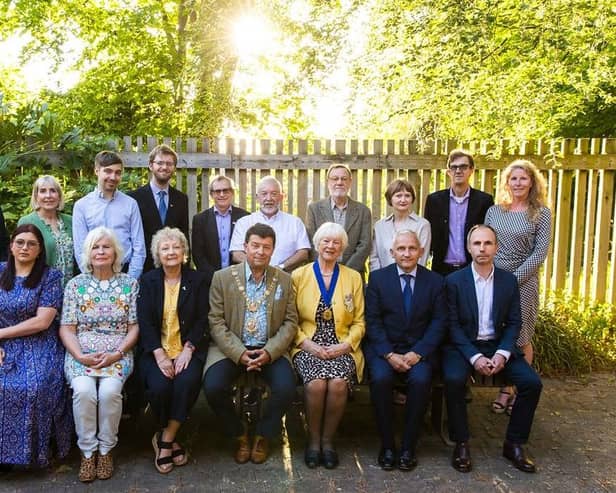 The elected members of new Harrogate Town Council, including the first town mayor, Coun Chris Aldred. (Picture contributed)