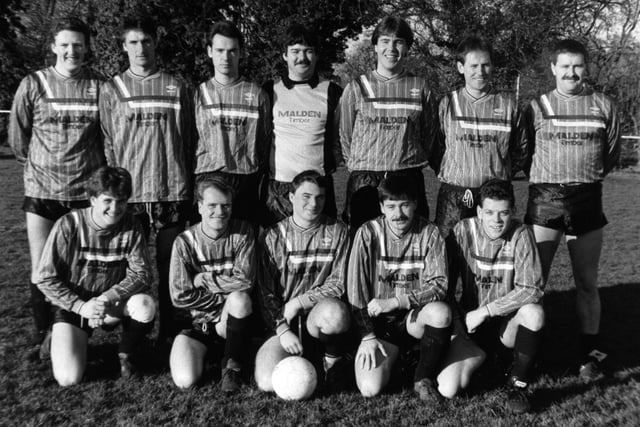 Harrogate and District League Premier Division side Harlow Hill, pictured in 1989.
Back from left: Simon Pickles, Bruce Robshaw, Shaun Renfrew, Paul Lynsky, Carl Westerman, Dave Cooper, Colin Waddington.
Front: Mark Pannett, Richard Hunter, Johnny Pearson, Stuart Large, Kevin Foulkes.
