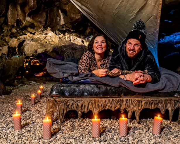 Lisa Bowerman and Nick Markham, the owners of Stump Cross Caverns, Greenhow Hill, Pateley Bridge, Harrogate. (Picture James Hardisty)