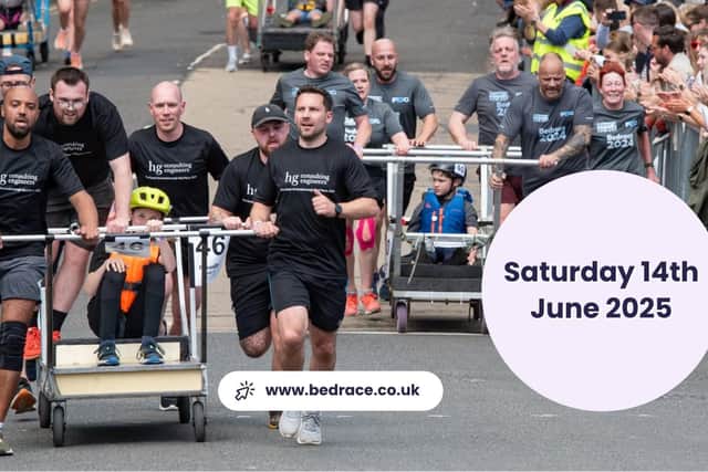 After a hot and humid Friday, the weather forecast for Saturday, Knaresborough Bed Race day, includes a warning of “heavy showers”. (Picture contributed)