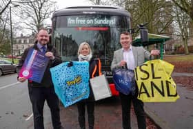From left to right: Alex Hornby (Harrogate Bus Company CEO), Sara Ferguson (Harrogate BID Chair) and Matthew Chapman (Harrogate BID Manager)