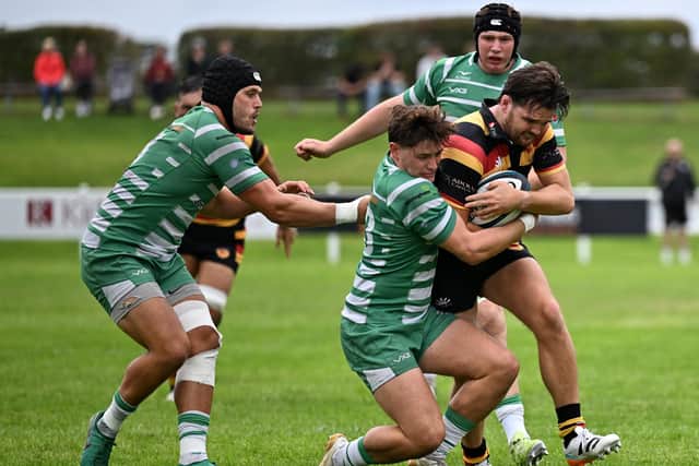 Aces centre Conor Miller on the attack at Rudding Lane. Picture: Daniel Kerr