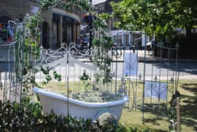 'And Relax' at The Cenotaph, part of the Harrogate BID  'Floral Summer of Celebration' 2022.
Picture Gerard Binks.