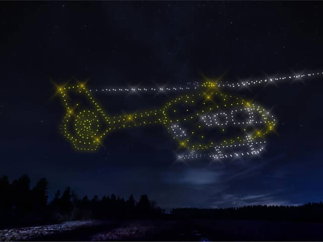 Yorkshire Air Ambulance has unveiled a stunning drone show to launch its 25th anniversary year