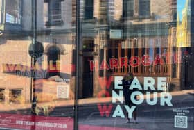 The imminent new arrival on Parliament Street in Harrogate is The Mayfair Pub Kitchen and its window sign says boldly: “We are on our way – food available daily”. (Picture contributed)