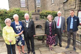 The Lord Mayor of Bradford visits Nidderdale Museum to unveil a 110 -year-old model of Angram Reservoir.