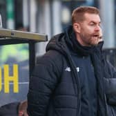 Harrogate Town manager Simon Weaver watches on from his technical area during Saturday's 3-1 home loss to Colchester United. Pictures: Matt Kirkham