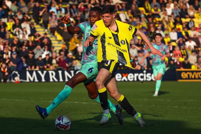 Ellis Taylor had a big hand in Harrogate Town's winning goal against Carlisle United. Pictures: Matt Kirkham