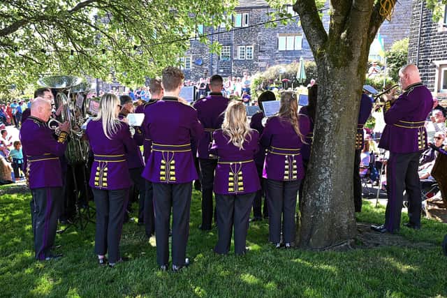 Brighouse and Rastrick Brass Band performing in Dobcross earlier this year