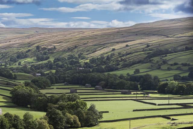 A scenic view across Swaledale in the Yorkshire Dales. North Yorkshire’s rural and coastal areas are particularly desirable locations for second home ownership, which has led to critical shortages of housing for local communities.