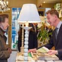 Service with a smile - HRH The Princess Royal at Woods of Harrogate during the royal visit. (Picture contributed)