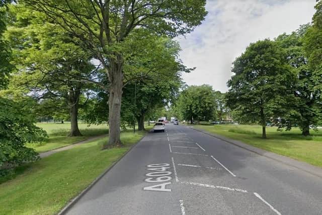 Police have issued an appeal for information after a runner was injured in a collision with a car on a major Harrogate road