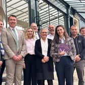 Harrogate comes together to prepare for royal visit - From left,  Helen James Flowers - Helen James,  Woods of Harrogate - Jonathan Woods, Director, Harrogate BID- Matthew Chapman, Woods fine linens - Francesca MacLaverty, Harrogate Chamber of Commerce Martin Mann, Rigby & Peller - Gillian Vincent, Stephen Neall Interiors - Stephen Gee, William Woods Interiors - Sarah Woods, Director, Bang & Olufsen - Richard Staples, Jespers Bar & Kitchen - Jesper Callisa.