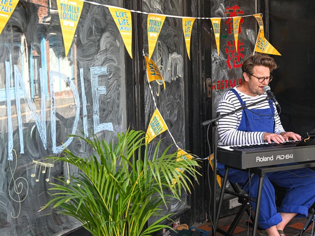 Local musical talent on North Street encouraged the crowds to step out of the centre.
Performer: David Brown