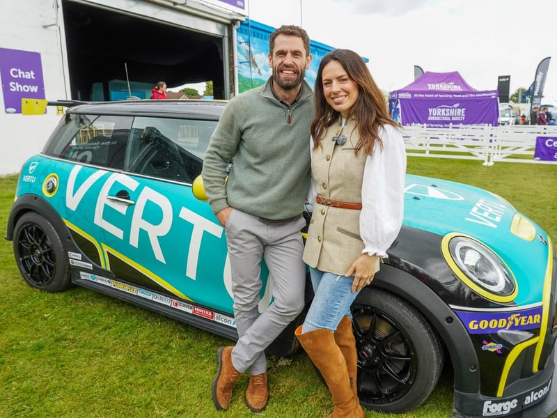 Liz and Kelvin Fletcher on the Vertu Stand