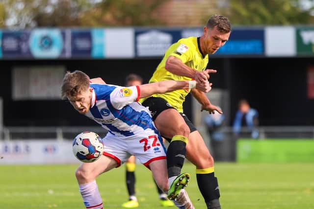 Jack Muldoon was on target during Harrogate Town's League Two win over Hartlepool United last month. Picture: Matt Kirkham