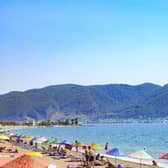 Calis beach near the centre of Fethiye city in Mugla, Turkey.