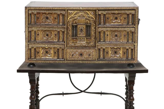 A 17th Century Spanish Walnut and Parcel-Gilt Vargueno on Stand – estimate: £4,000-6,000