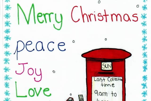 Part of Richard Taylor School pupil Misha's winning Christmas card design for Harrogate MP Andrew Jones.